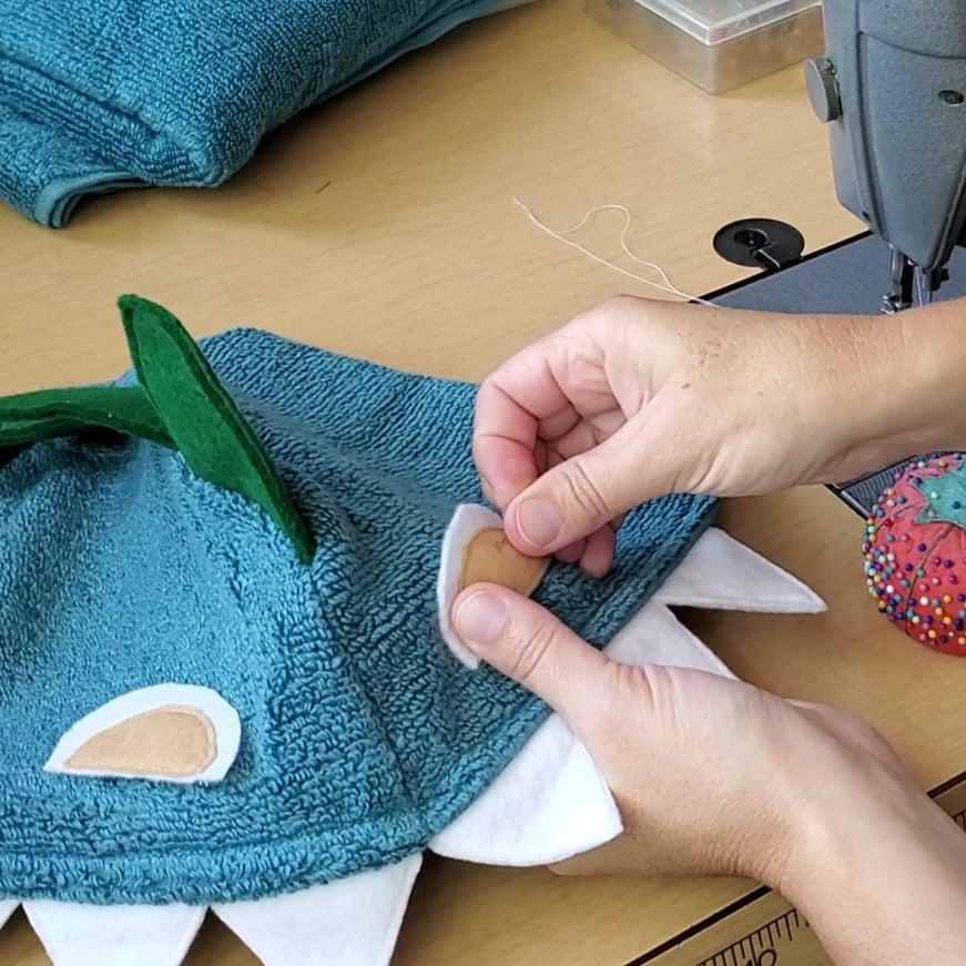 Sewing Pattern, Dinosaur Hooded Towel - Digital Download