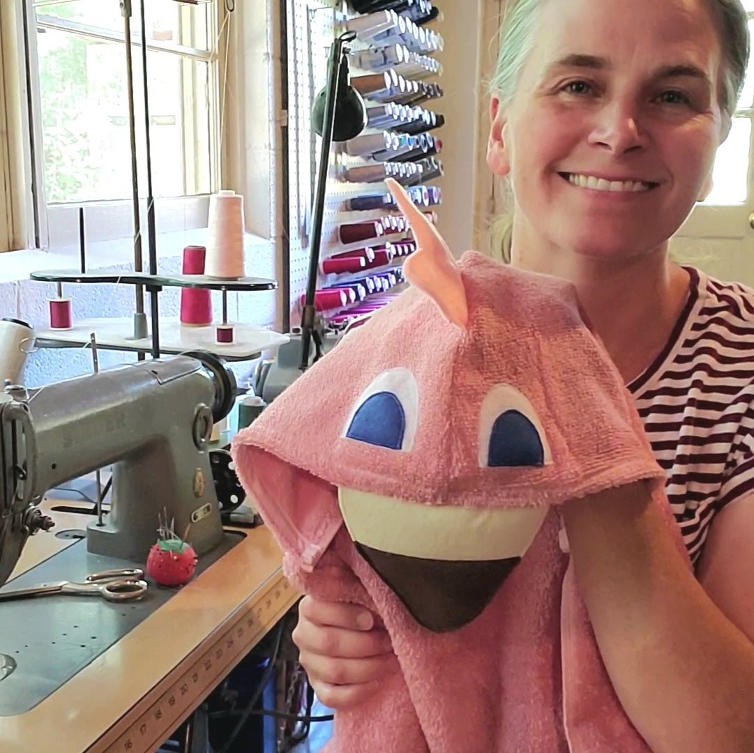 Sewing Pattern, Flamingo Hooded Towel - Digital Download