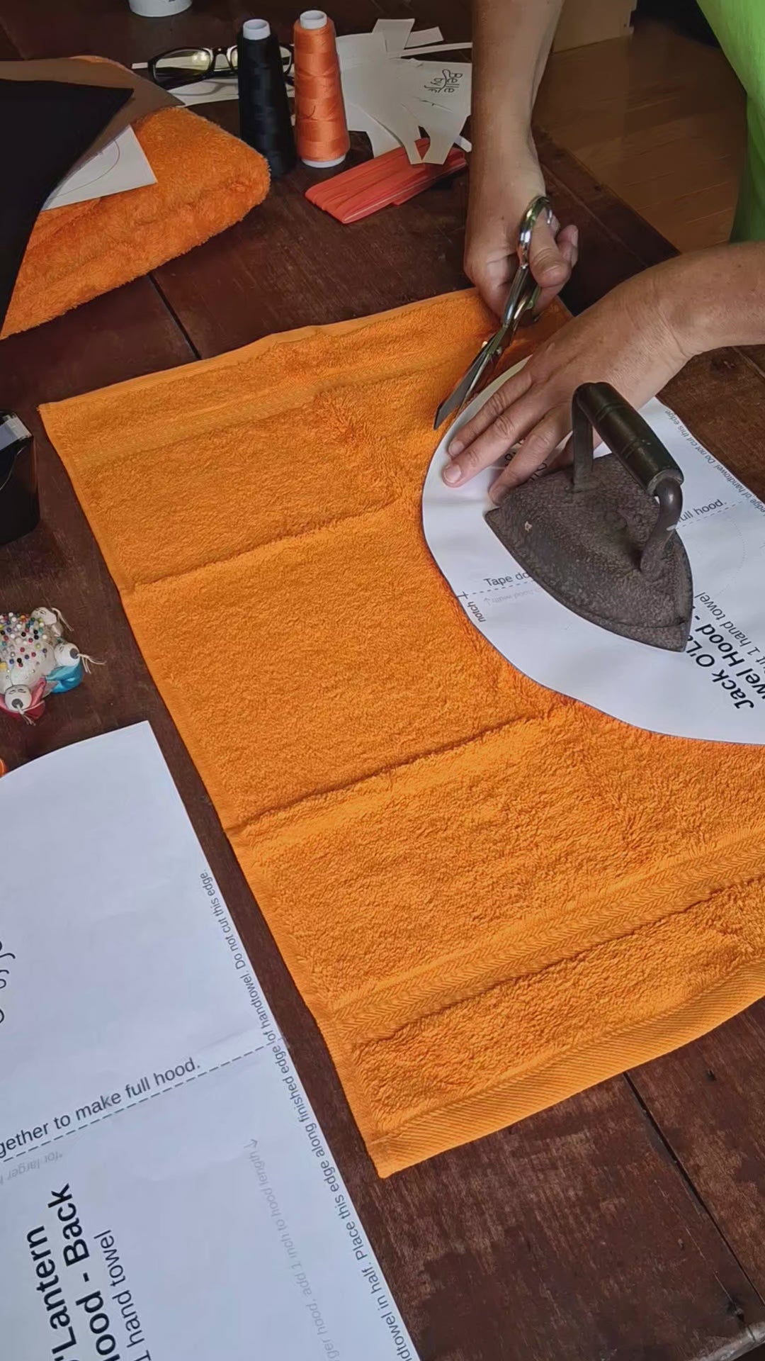 Sewing Pattern, Jack O'Lantern Hooded Towel - Digital Download