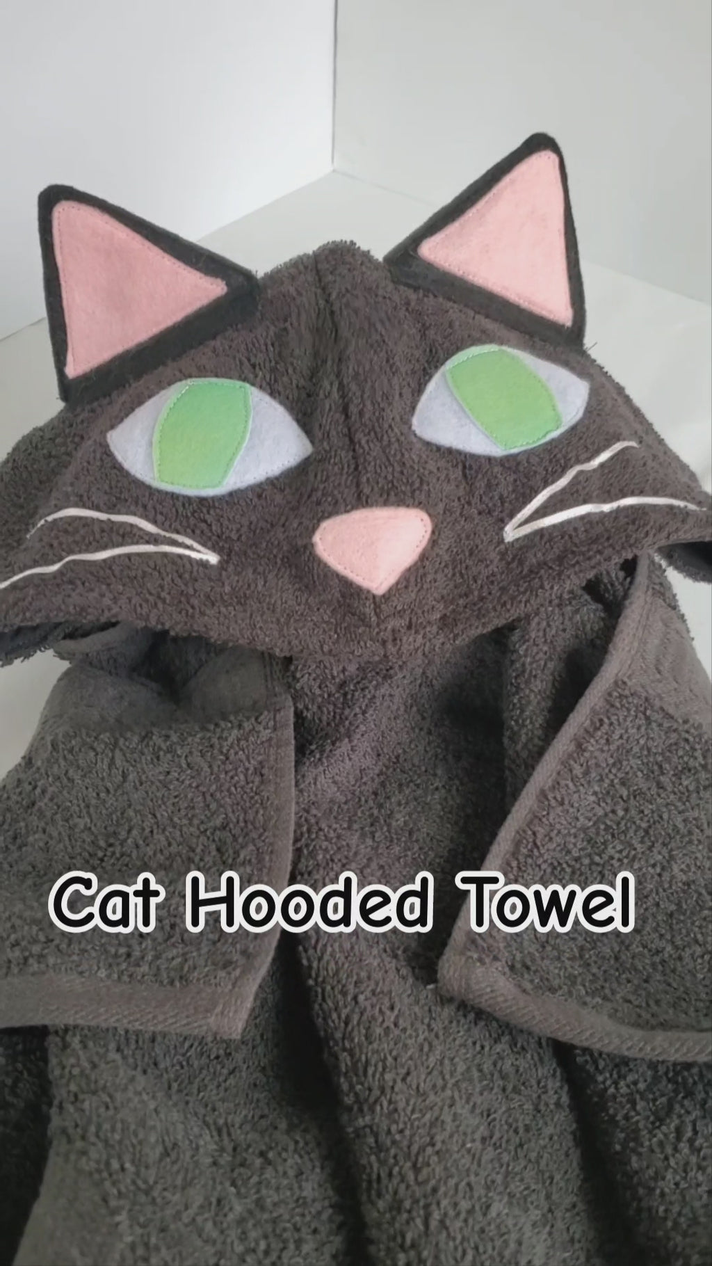 Sewing Pattern, Cat Hooded Towel - Digital Download